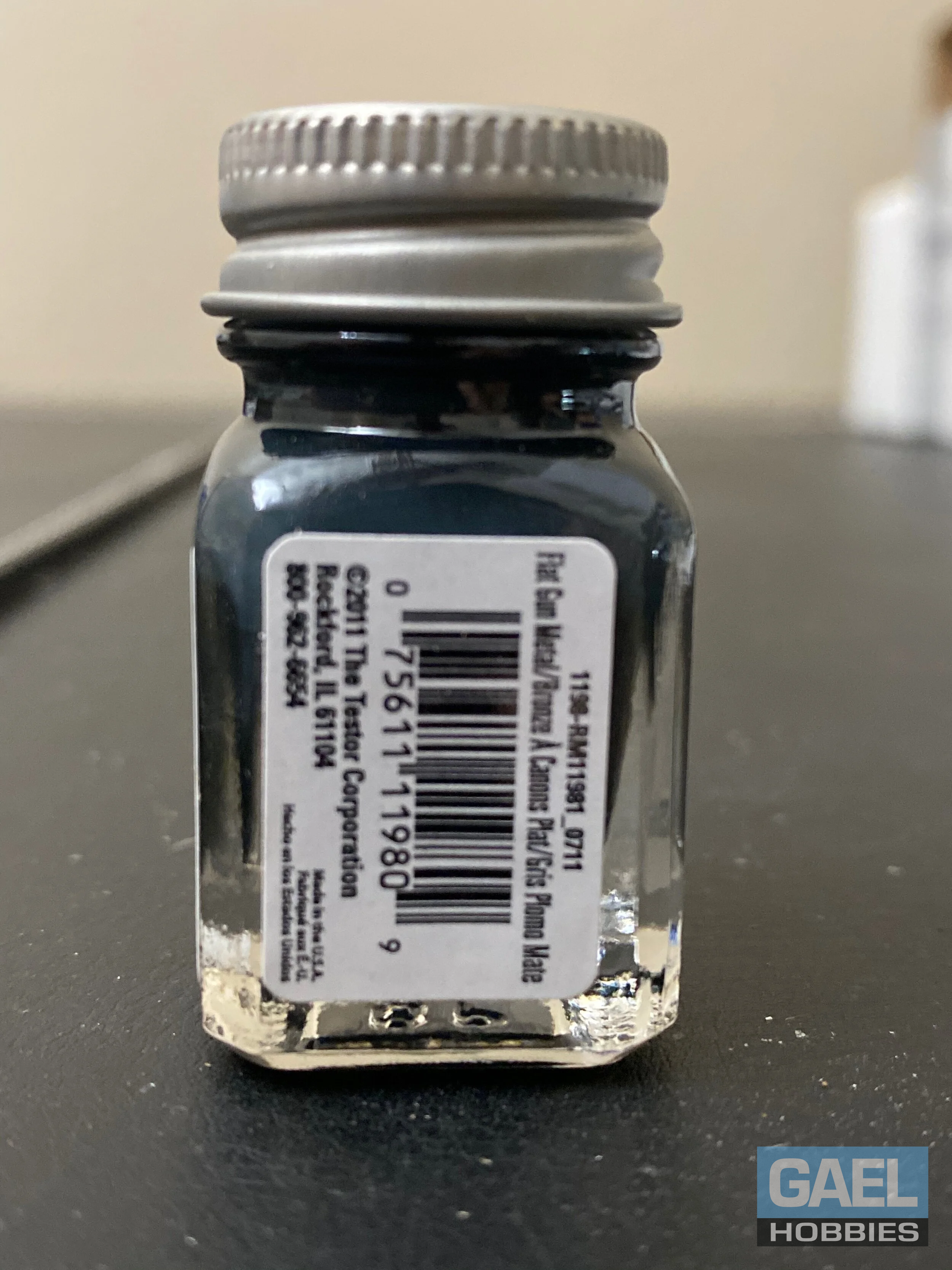 Testors Enamel 1/4oz-Flat Gun Metal #1198