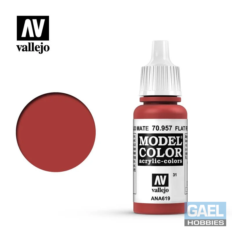 Vallejo 17ml Model Color Flat Red (70.957)