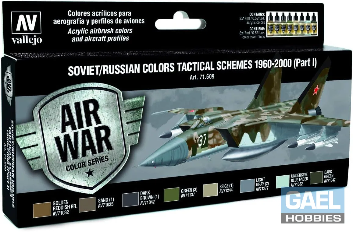 Vallejo 17ml Model Air Soviet/Russian Colors Tactical Schemes 1960-2000 #71.609