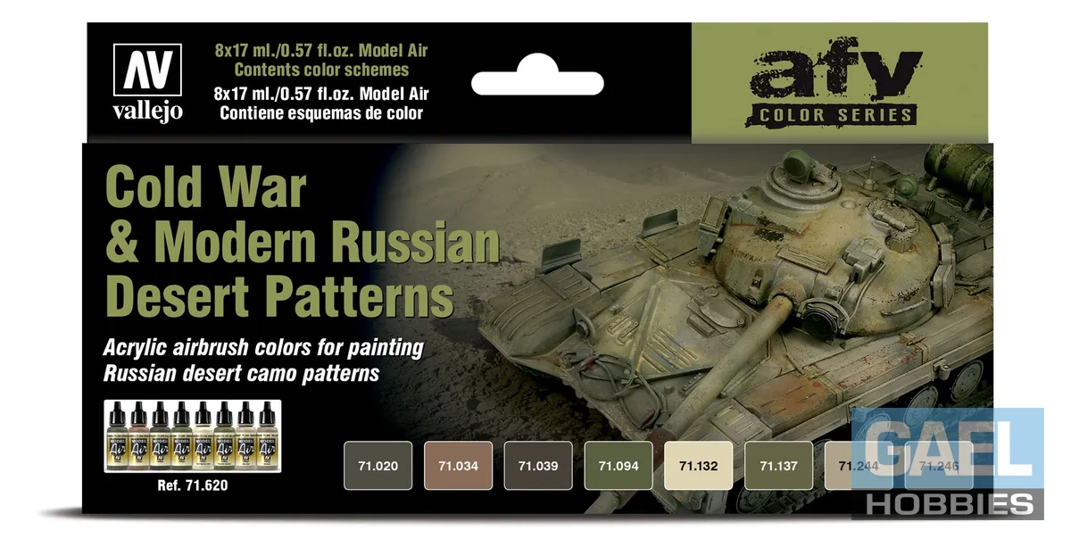 Vallejo Model Air Cold War & Modern Russian Desert Patterns – Paint Set #71.620