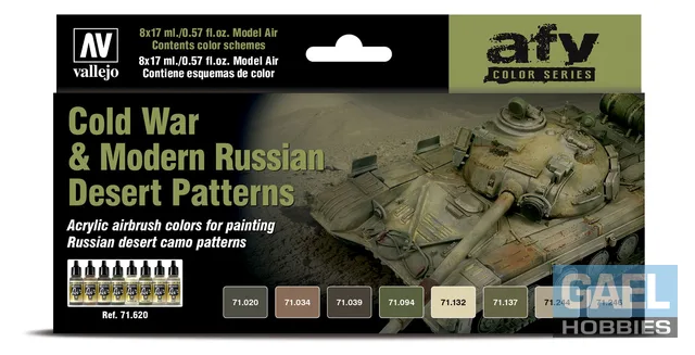 Vallejo Model Air Cold War & Modern Russian Desert Patterns – Paint Set #71.620