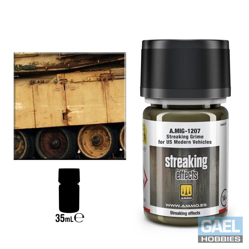 AMMO Streaking Effects 35mL Streaking Grime for US Modern Vehicles #A.MIG-1207