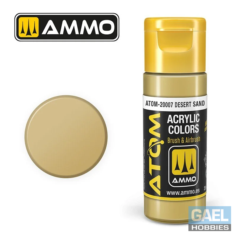 AMMO ATOM ACRYLIC COLOR 20mL Desert Sand (FS27043) #ATOM-20007