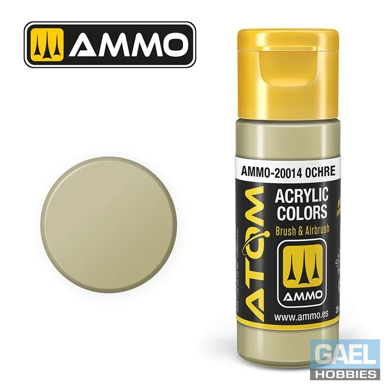 AMMO ATOM ACRYLIC COLOR 20mL Ochre (FS33793) #ATOM-20014