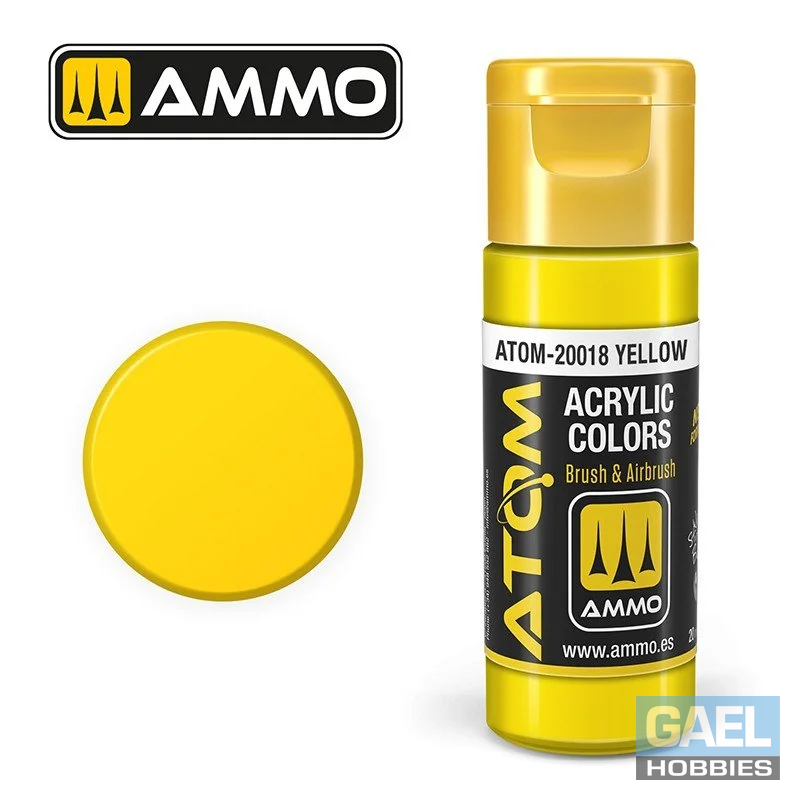 AMMO ATOM ACRYLIC COLOR 20mL Yellow (FS33591) #ATOM-20018
