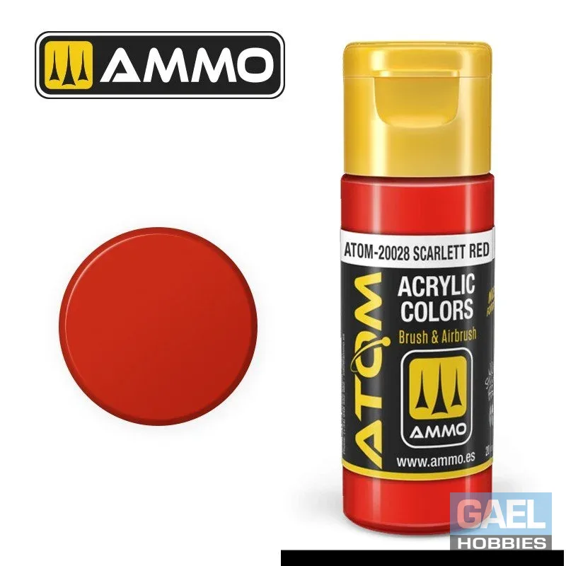 AMMO ATOM ACRYLIC COLOR 20mL Scarlet Red FS12197 (FS12197) #ATOM-20028