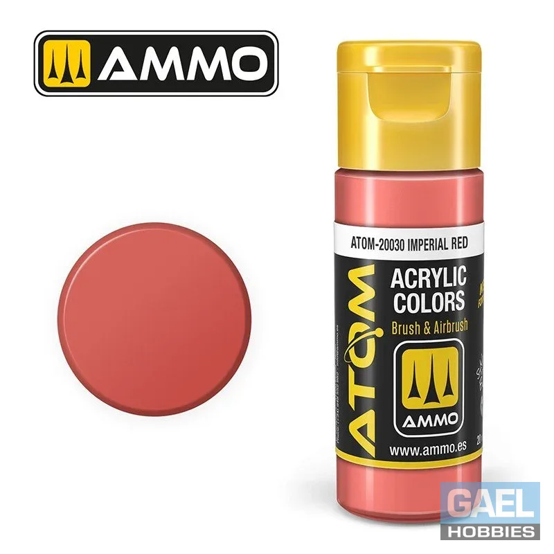 AMMO ATOM ACRYLIC COLOR 20mL Imperial Red (FS21105) #ATOM-20030