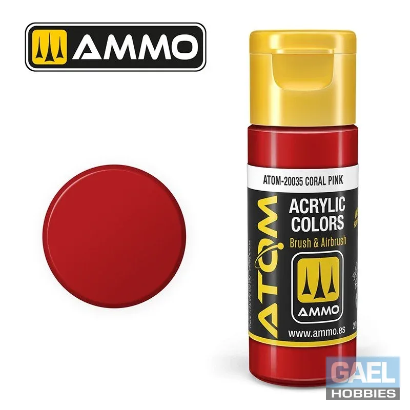 AMMO ATOM ACRYLIC COLOR 20mL Coral Pink (FS21158) #ATOM-20035