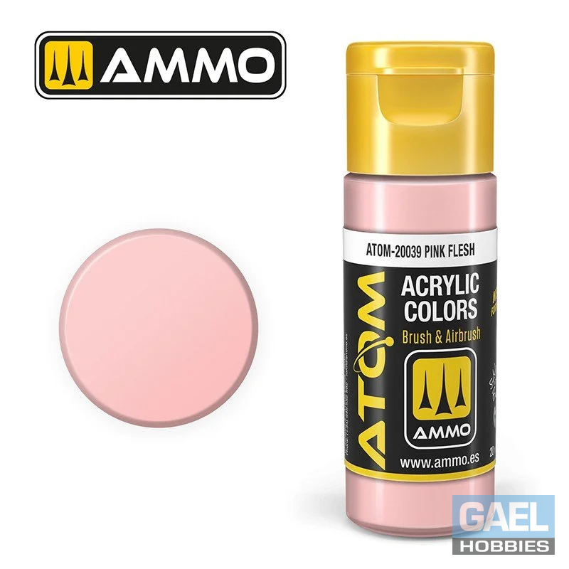 AMMO ATOM ACRYLIC COLOR 20mL Pink Flesh (FS2268) #ATOM-20039