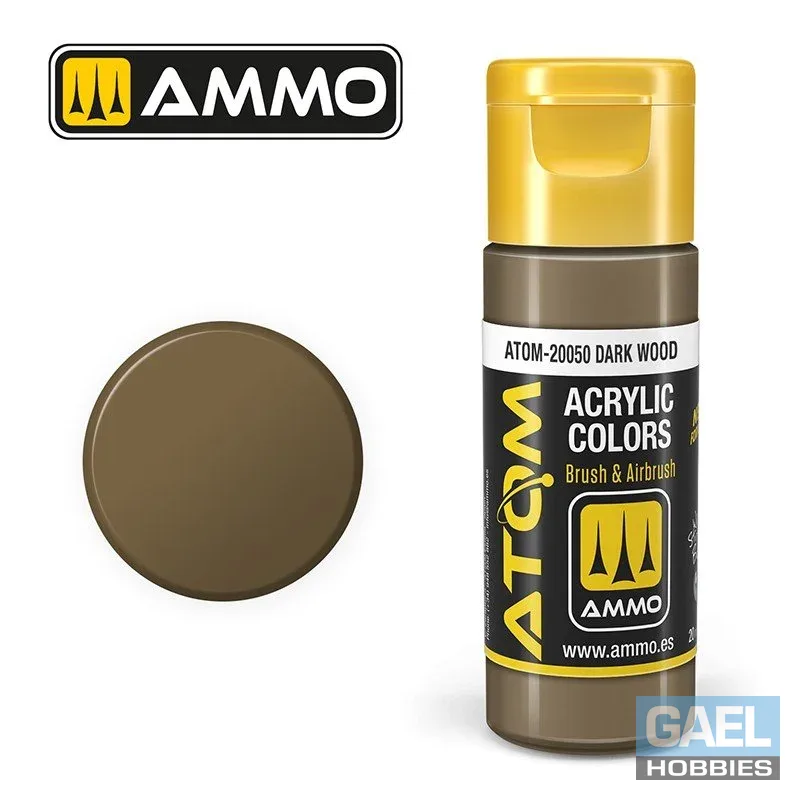AMMO ATOM ACRYLIC COLOR 20mL Dark Wood (FS30145) #ATOM-20050