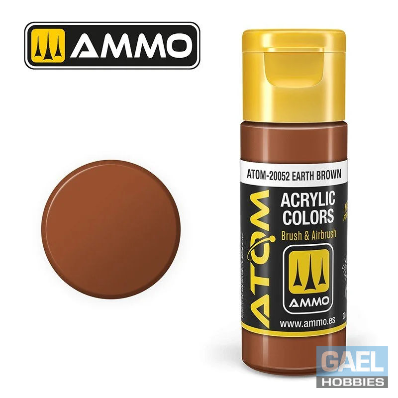 AMMO ATOM ACRYLIC COLOR 20mL Earth Brown (FS30117) #ATOM-20052