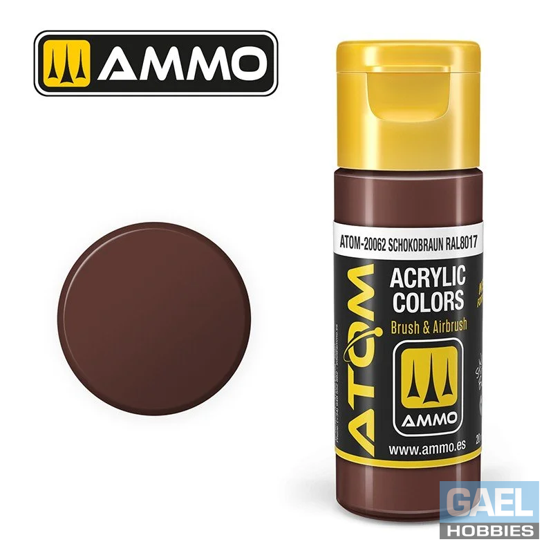 AMMO ATOM ACRYLIC COLOR 20mL Schokobraun RAL 8017 (FS30059) #ATOM-20062