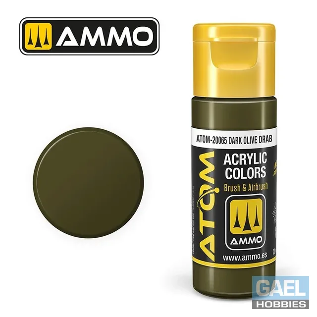 AMMO ATOM ACRYLIC COLOR 20mL Dark Olive Drab (FS34094) #ATOM-20065
