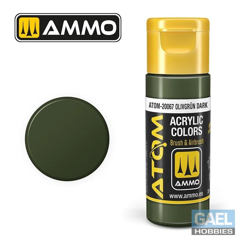 AMMO ATOM ACRYLIC COLOR 20mL Olivgrün Dark (FS34096) #ATOM-20067