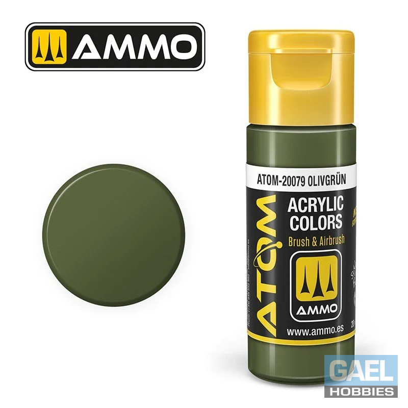 AMMO ATOM ACRYLIC COLOR 20mL Olivgrün (FS34082) #ATOM-20079