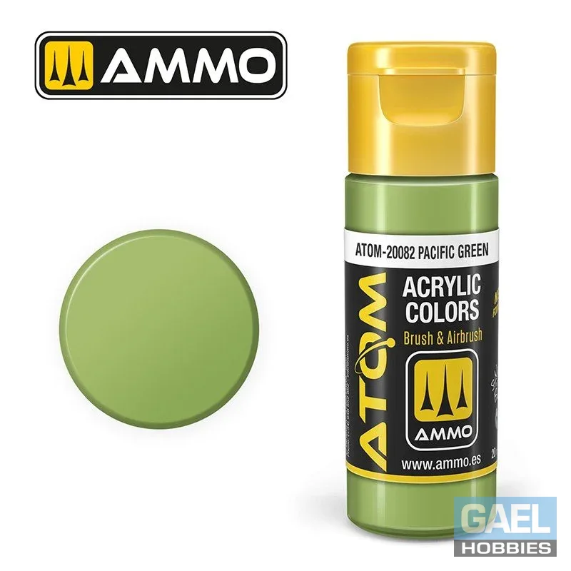 AMMO ATOM ACRYLIC COLOR 20mL Pacific Green (FS34138) #ATOM-20082