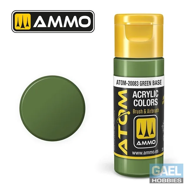 AMMO ATOM ACRYLIC COLOR 20mL Green Base (FS34082) #ATOM-20083