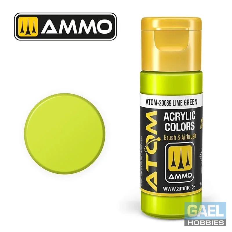 AMMO ATOM ACRYLIC COLOR 20mL Lime Green#ATOM-20089