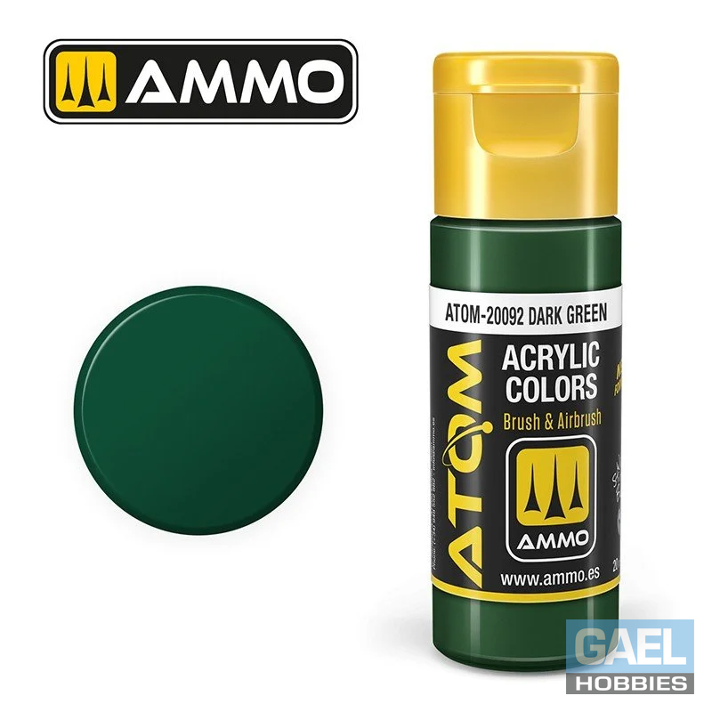 AMMO ATOM ACRYLIC COLOR 20mL Dark Green (FS34062) #ATOM-20092