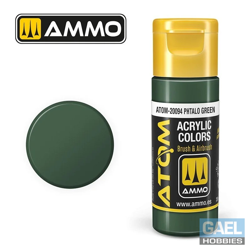 AMMO ATOM ACRYLIC COLOR 20mL Phtalo Green #ATOM-20094