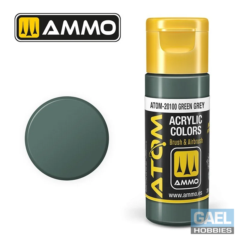 AMMO ATOM ACRYLIC COLOR 20mL Green Grey (FS34172) #ATOM-20100