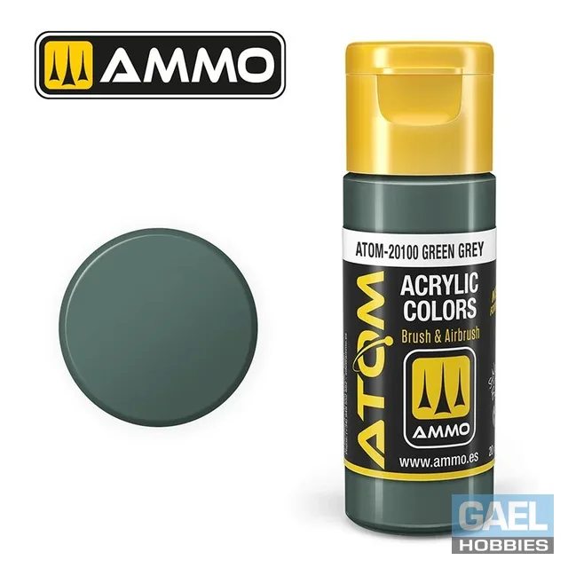 AMMO ATOM ACRYLIC COLOR 20mL Green Grey (FS34172) #ATOM-20100
