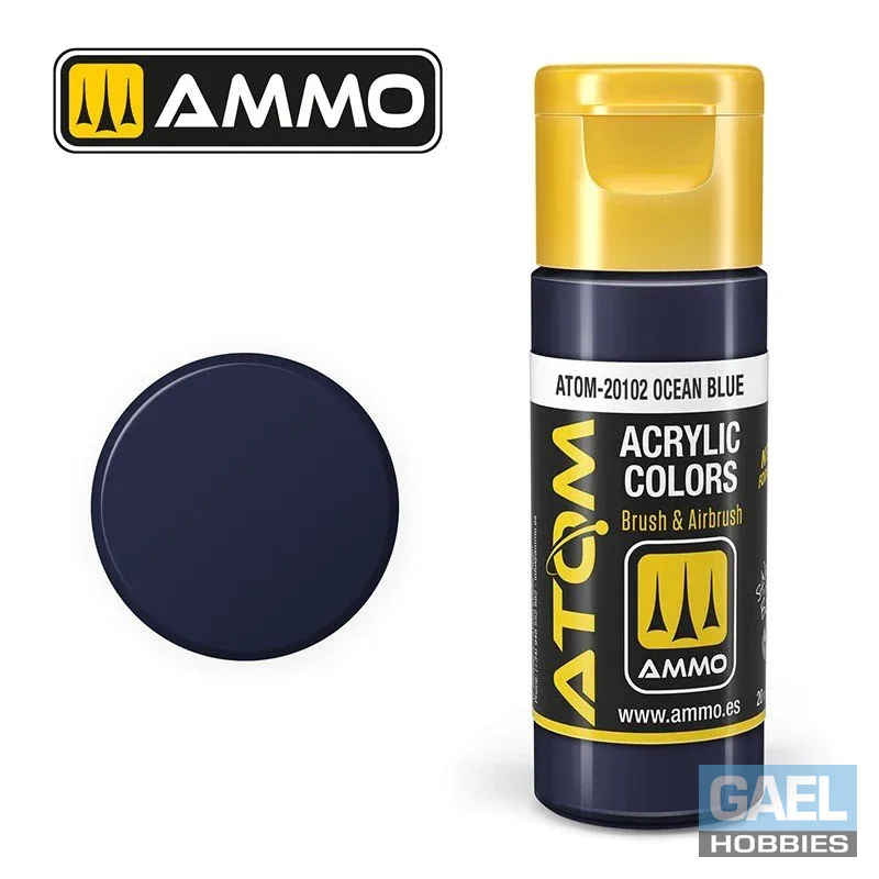 AMMO ATOM ACRYLIC COLOR 20mL Ocean Blue (FS25042) #ATOM-20102