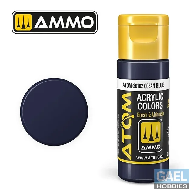 AMMO ATOM ACRYLIC COLOR 20mL Ocean Blue (FS25042) #ATOM-20102
