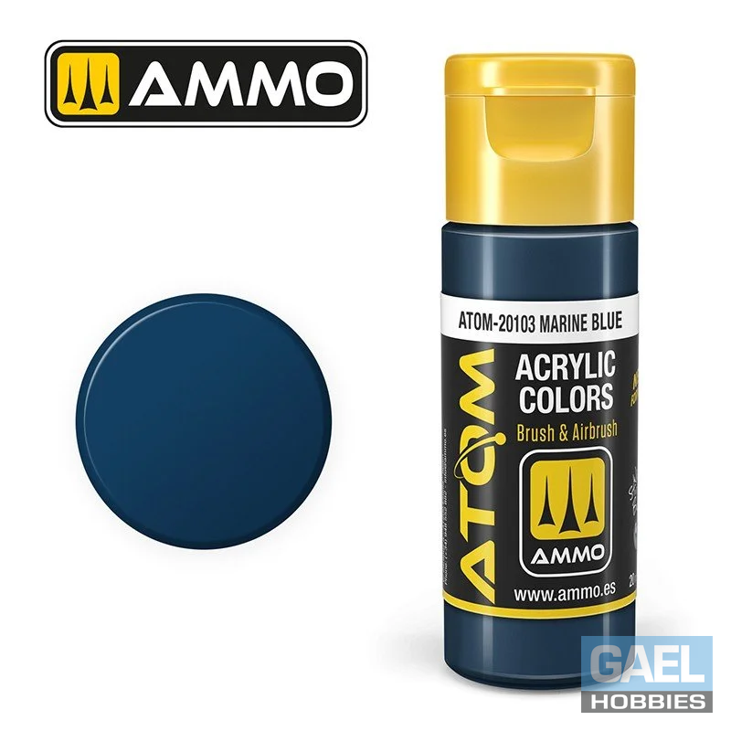 AMMO ATOM ACRYLIC COLOR 20mL Marine Blue (FS35042) #ATOM-20103