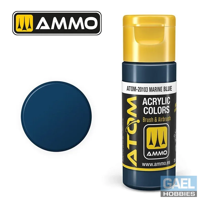 AMMO ATOM ACRYLIC COLOR 20mL Marine Blue (FS35042) #ATOM-20103