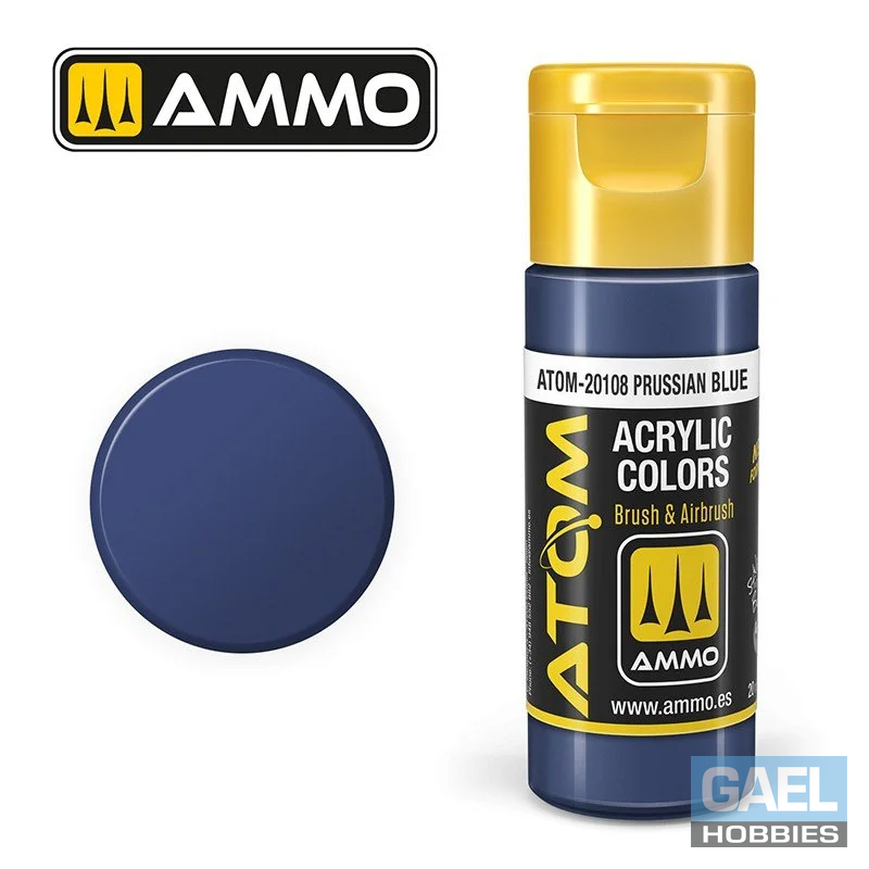 AMMO ATOM ACRYLIC COLOR 20mL Prussian Blue (FS25056) #ATOM-20108