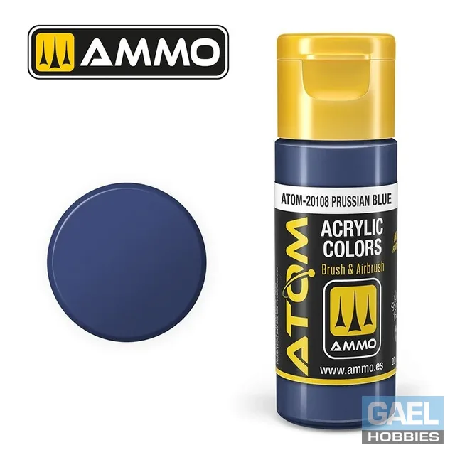 AMMO ATOM ACRYLIC COLOR 20mL Prussian Blue (FS25056) #ATOM-20108