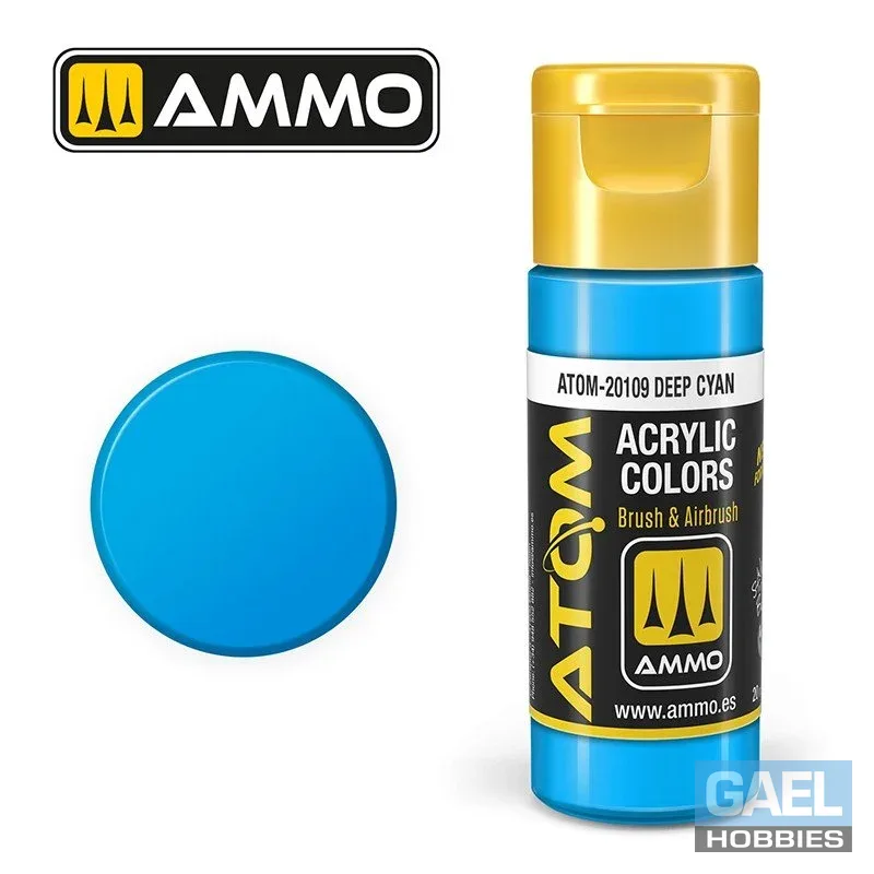 AMMO ATOM ACRYLIC COLOR 20mL Deep Cyan #ATOM-20109