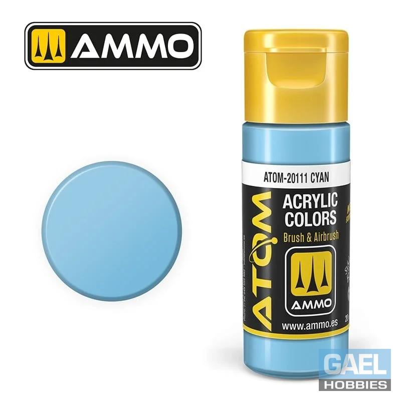 AMMO ATOM ACRYLIC COLOR 20mL Cyan #ATOM-20111