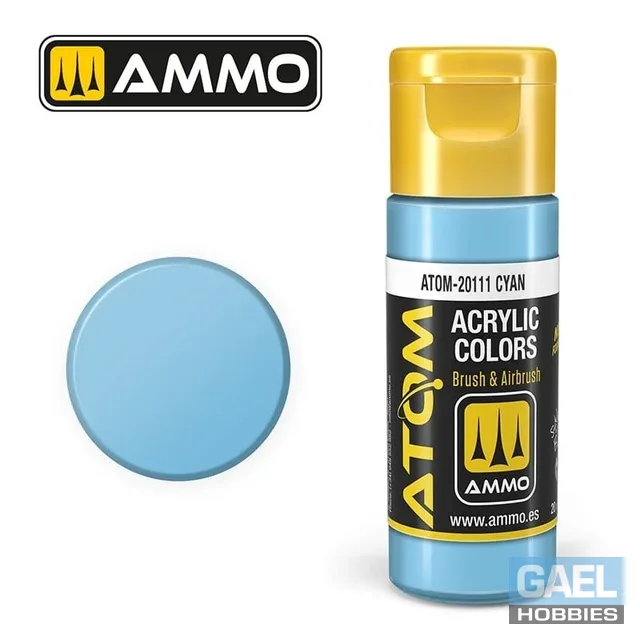 AMMO ATOM ACRYLIC COLOR 20mL Cyan #ATOM-20111