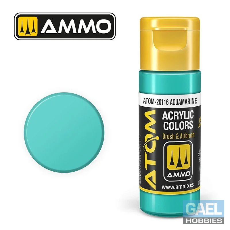 AMMO ATOM ACRYLIC COLOR 20mL Aquamarine #ATOM-20116