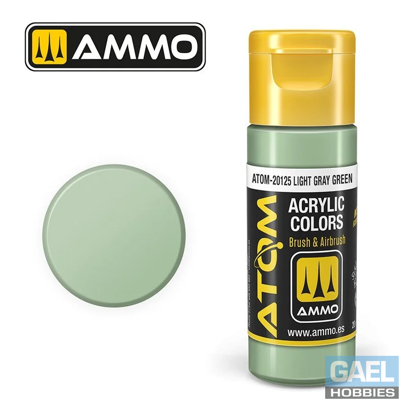 AMMO ATOM ACRYLIC COLOR 20mL Light Gray Green (FS34424) #ATOM-20125
