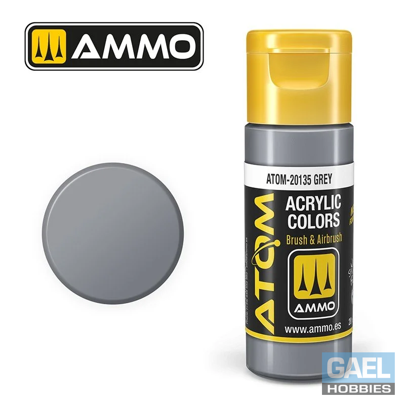 AMMO ATOM ACRYLIC COLOR 20mL Grey (FS36251) #ATOM-20135