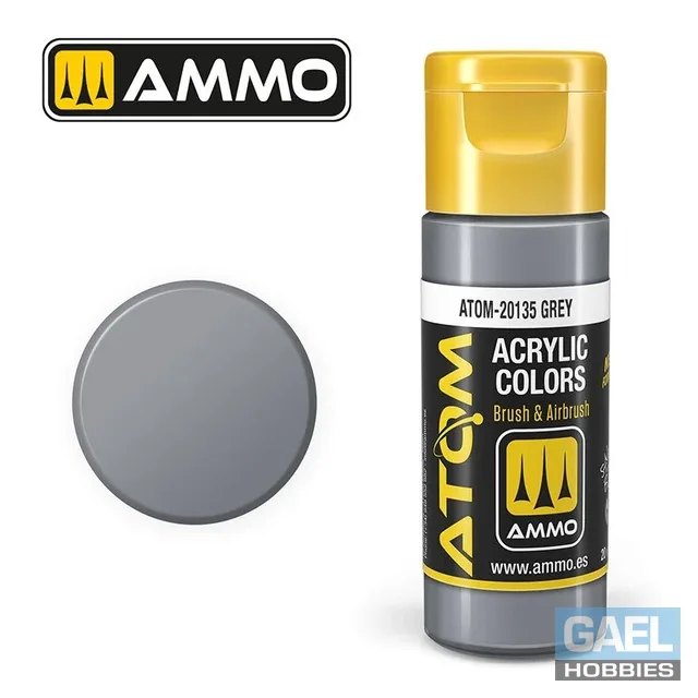 AMMO ATOM ACRYLIC COLOR 20mL Grey (FS36251) #ATOM-20135