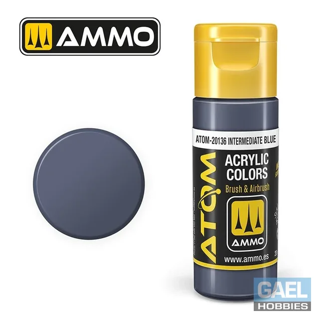 AMMO ATOM ACRYLIC COLOR 20mL Intermediate Blue (FS35164) #ATOM-20136