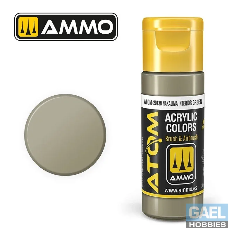 AMMO ATOM ACRYLIC COLOR 20mL Nakajima Interior Green #ATOM-20139