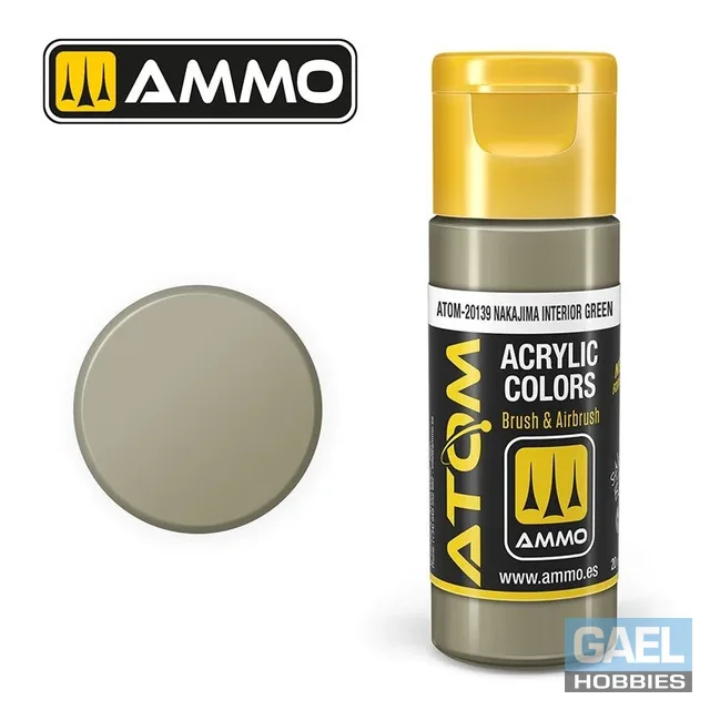AMMO ATOM ACRYLIC COLOR 20mL Nakajima Interior Green #ATOM-20139