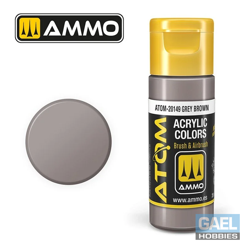 AMMO ATOM ACRYLIC COLOR 20mL Grey Brown #ATOM-20149