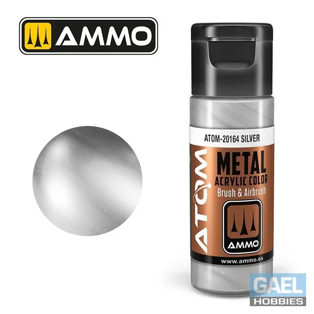 AMMO ATOM ACRYLIC COLOR 20mL METALLIC Silver #ATOM-20164