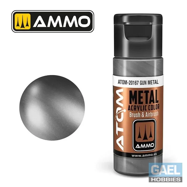 AMMO ATOM ACRYLIC COLOR 20mL METALLIC Gun Metal #ATOM-20167