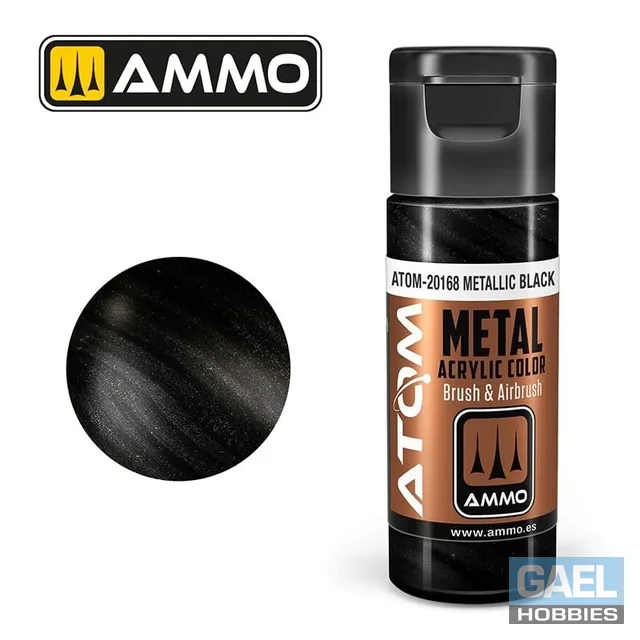 AMMO ATOM ACRYLIC COLOR 20mL METALLIC Black #ATOM-20168