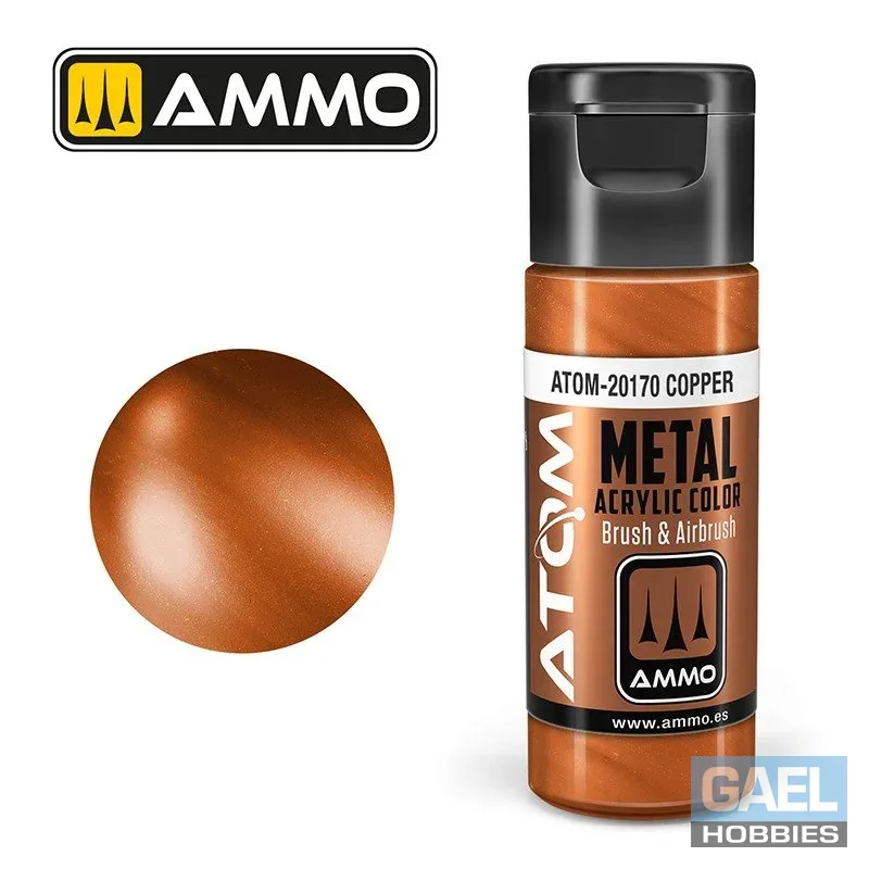 AMMO ATOM ACRYLIC COLOR 20mL METALLIC Copper #ATOM-20170