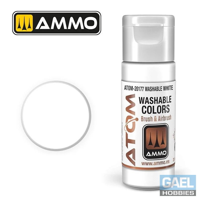 AMMO ATOM ACRYLIC COLOR 20mL WASHABLE White #ATOM-20177