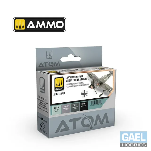 Ammo ATOM Mid-War & Night Fighter Aircraft Acrylic Pain Set (4 Colors) #20913