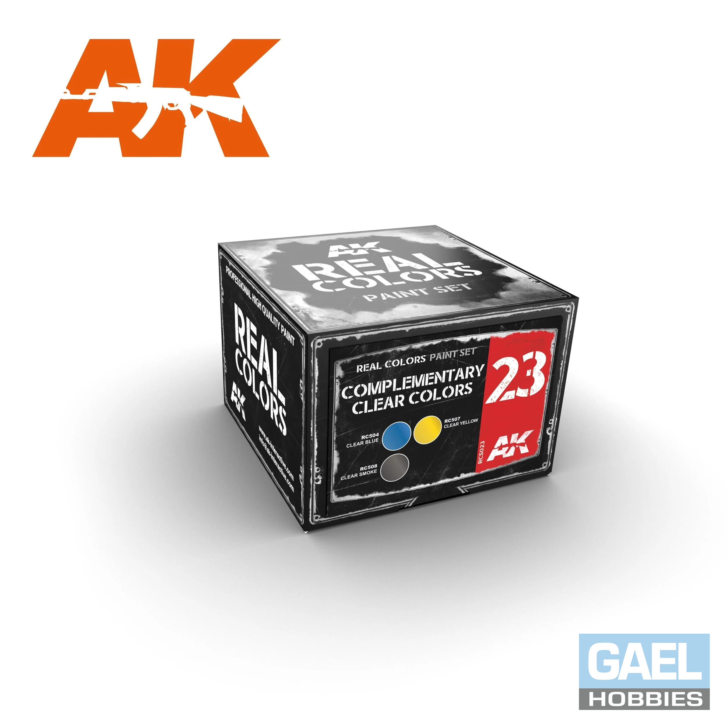 AK REAL COLORS: Complementary Clear Colors RCS23 Acrylic Lacquer Paint Set (3)x10ml